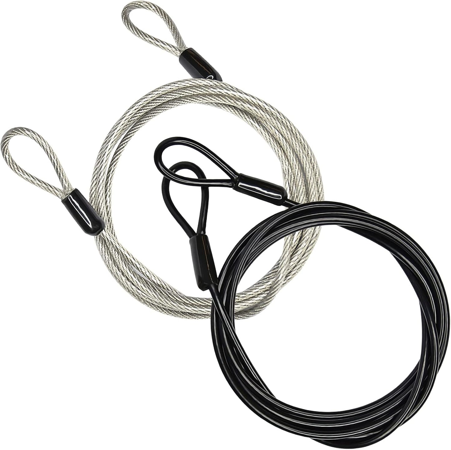 GOMRQING 100CM/3.3ft 3mm Outdoor Travel Security Cable Lock,Braided Steel Coated Safety Cable Luggage Lock,Safety Cable Wire Rope Double Loop Lightweight (2 Pack)