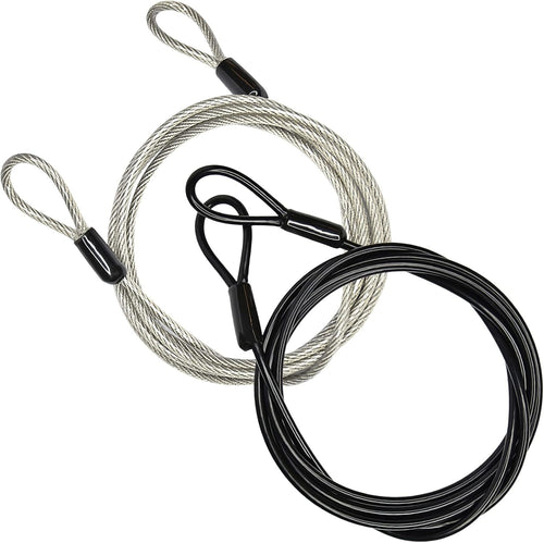 GOMRQING 100CM/3.3ft 3mm Outdoor Travel Security Cable Lock,Braided Steel Coated Safety Cable Luggage Lock,Safety Cable Wire Rope Double Loop Lightweight (2 Pack)