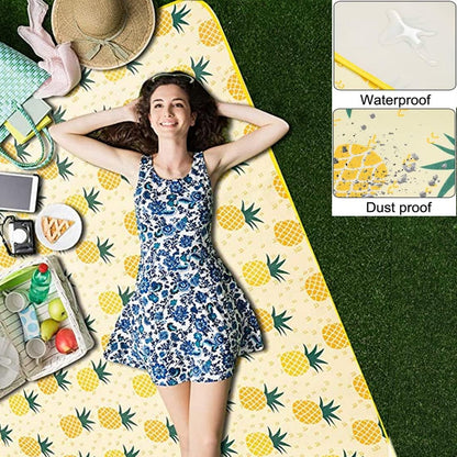K Y KANGYUN Beach Blanket Outdoor Picnic Blanket Mat 80"x60" Extra Large Waterproof Sand Proof Camping Blanket Lightweight Folding Portable Travel Blanket for Family Park Beach Grass (Pineapple)