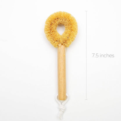 2 Types Set of Tawashi a Kitchen Scrub Brush with Handle for Dish, Pan, Pot, Strainer, Sink and Vegetables
