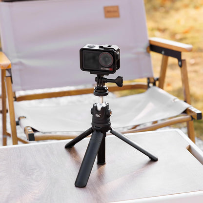 JJC 2-in-1 Tripod Mount & Hot Shoe Camera Mount Adapter for GoPro Go Pro Hero 13 12 11 10 9 8, DJI Osmo Action 5 4 3 & More Action Camera on 1/4"-20 Tripod or Canon Nikon Fujifilm DSLR Camera