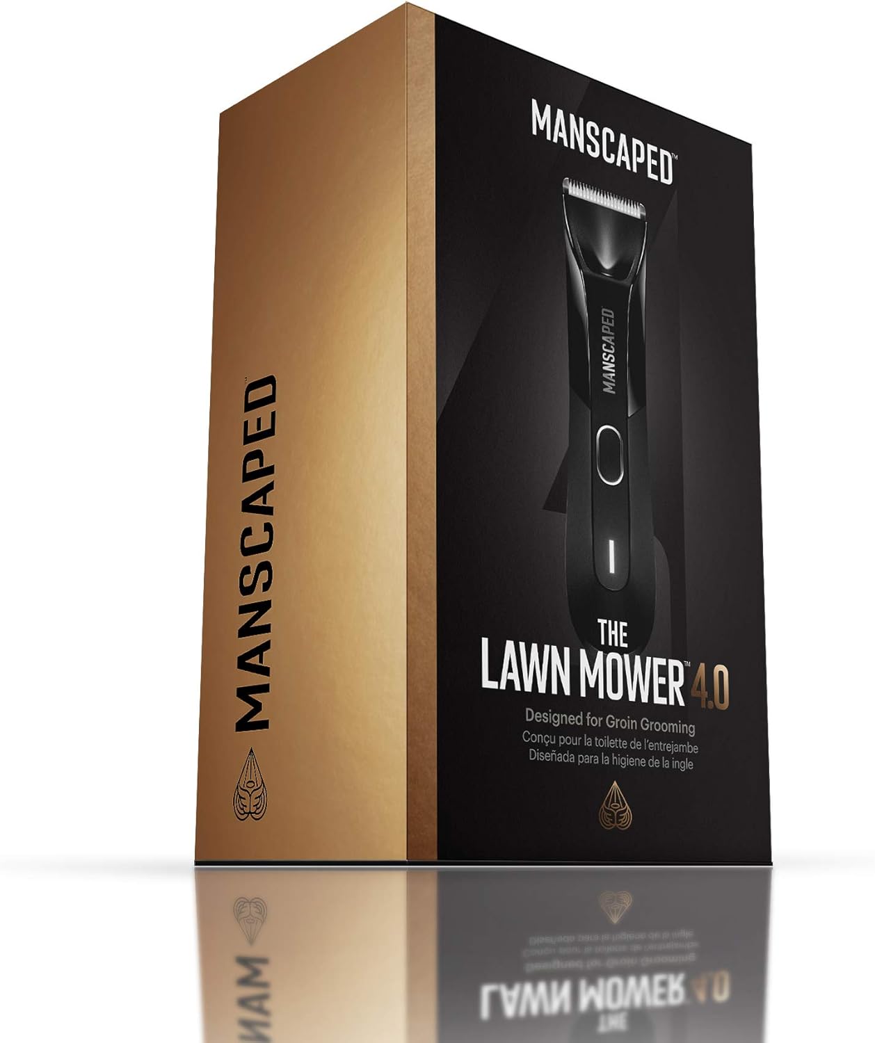 MANSCAPED® The Lawn Mower® 4.0, Electric Groin Hair Trimmer, Replaceable SkinSafe® Ceramic Blade Heads, Waterproof Wet/Dry Clippers, Rechargeable, Wireless Charging, Male Hygiene Grooming Razor