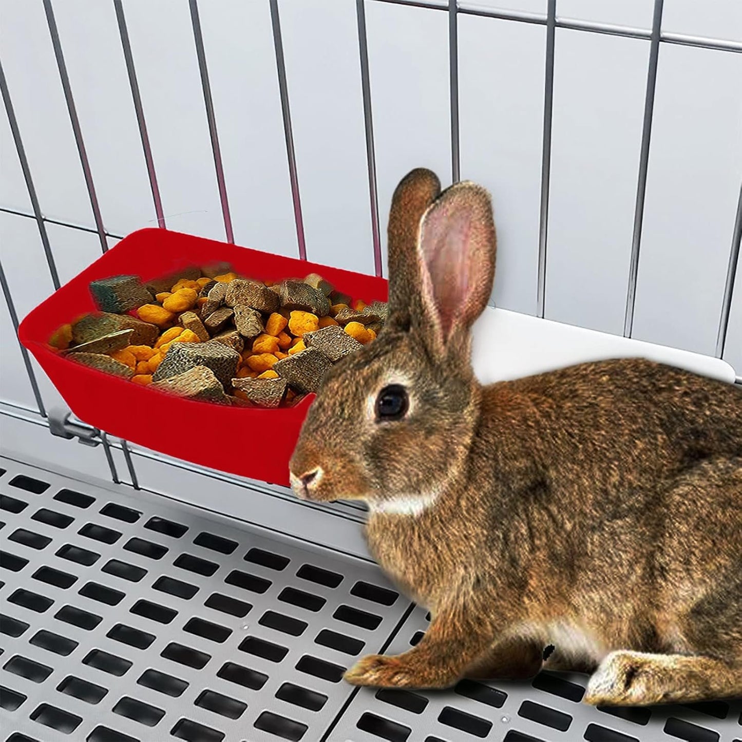 6 Pack Rabbit Feeder Waterer Chicken Large Food Water Cups for Cage Puppy Cat Hanging Feeding Dish Coop Bowl Watering Container Treats Drinker for Pigeon Bird Bath Basin Hamster Bed