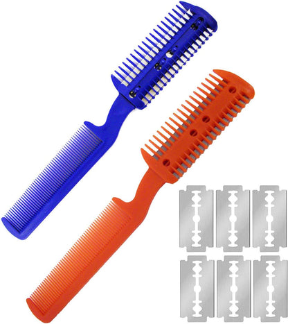 Universal Unisex Razor Comb Home Hair Cut Scissor (w/ 6 Bonus Replacement Razors)