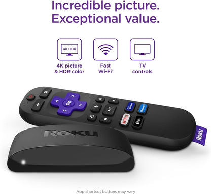 Roku Express 4K+ | Streaming Player HD/4K/HDR with Roku Voice Remote with TV Controls, Includes Premium HDMI Cable