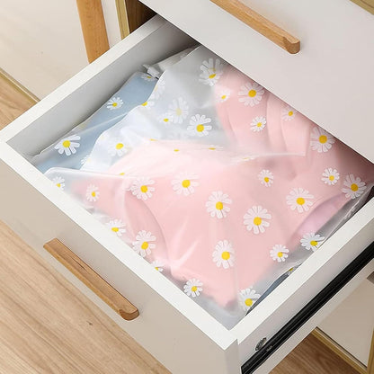 KEYRI 20 Pieces Clothes Bags Travel Zip Bag Waterproof Travel Multifunction Organizer Bags Transparent Resealable Bags for Clothes Underwear Shoes Cosmetic (Floral)