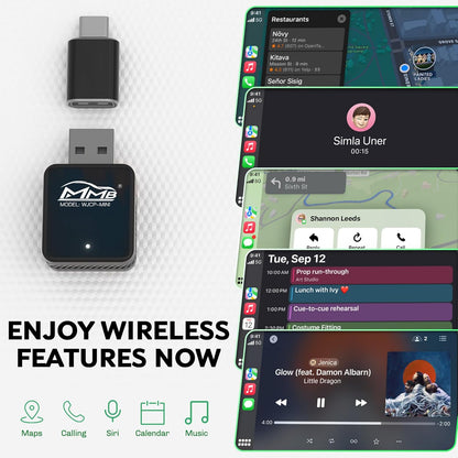 MMB WJCP-MINI CarPlay 2024 Wireless Upgrade Adapter CarPlay Adapter Dongle, Converts Factory Wired CarPlay to Plug and Wireless Gaming, with Car CarPlay and iOS 10+