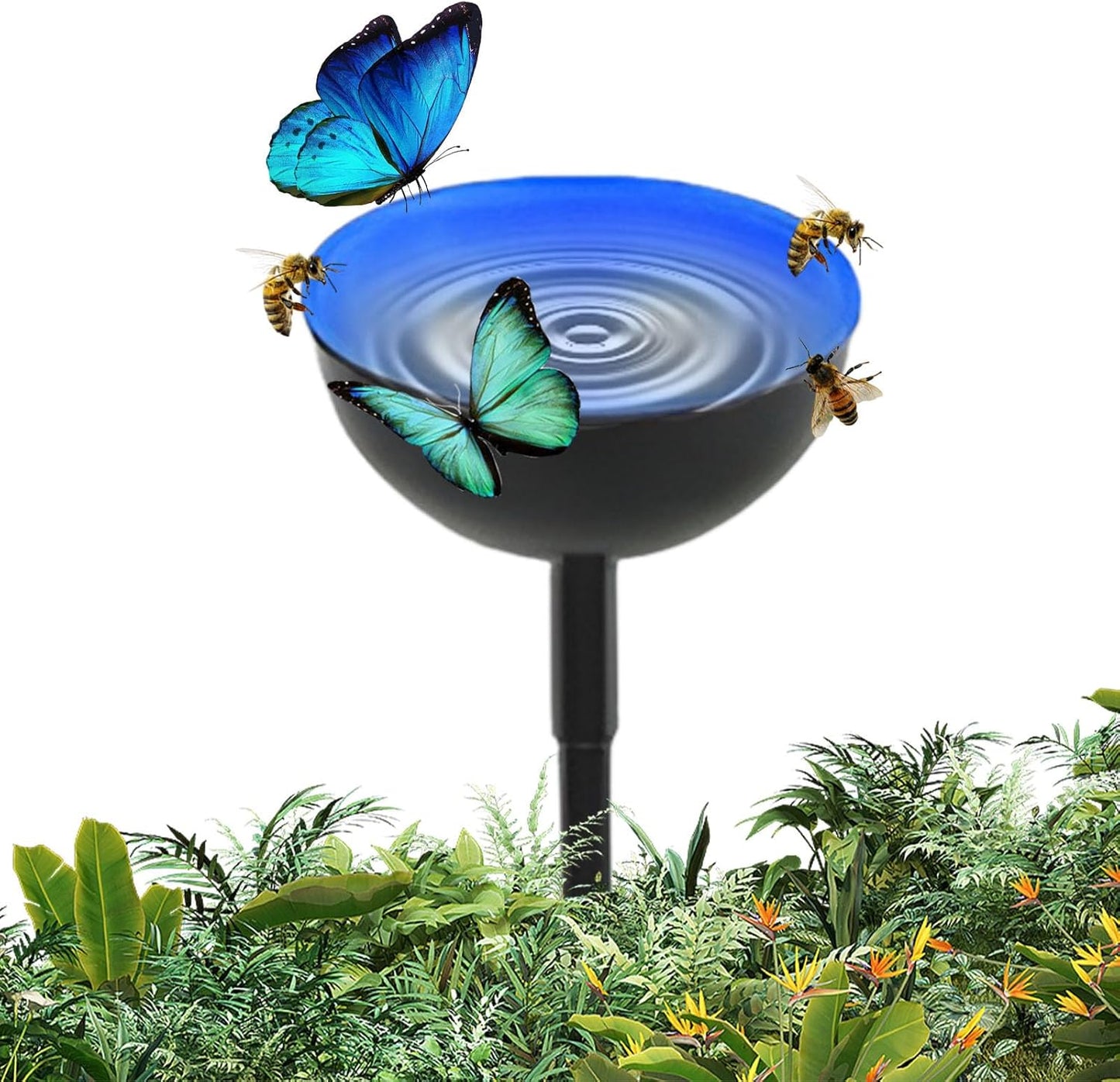 Bee Watering Station For Garden, Bee Feeder & Watering Station With Metal Stakes, Metal Garden Sculpture Stake Decoration, SmallInsects Bee Feeders For Outside Feeding & Watering