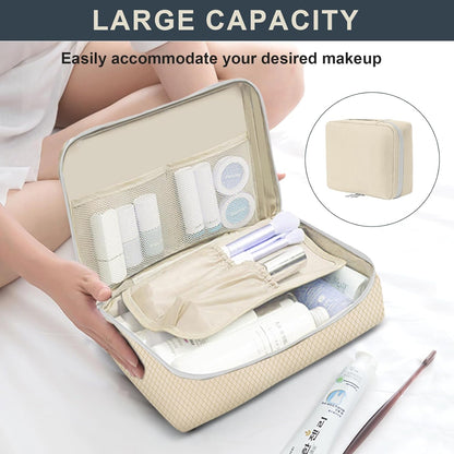 Lannvan Organizer Suitcases, Set of 7 Compression Packing Cubes, beige