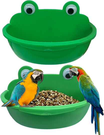Bird Food Bowl, Parrot Watering Bowl, Splash-Proof Parrot Watering Feeding Dish for Macaw Lovebirds, Parakeet Bathing Container