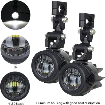 KNGFWBSW Auxiliary Lights Motorcycle Fog Light Upgrade Brighter Lamp 40W 6000K Compatible with M/W R1200GS F800GS F700GS F650 K1600(Light Cover)