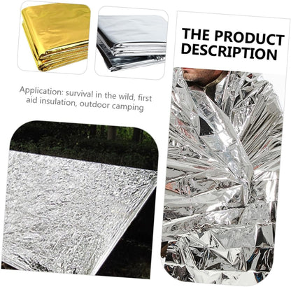 Parliky Emergency Thermal Blanket Set Survival Gear Camping Blanket Heat Reflective for Outdoor Protection