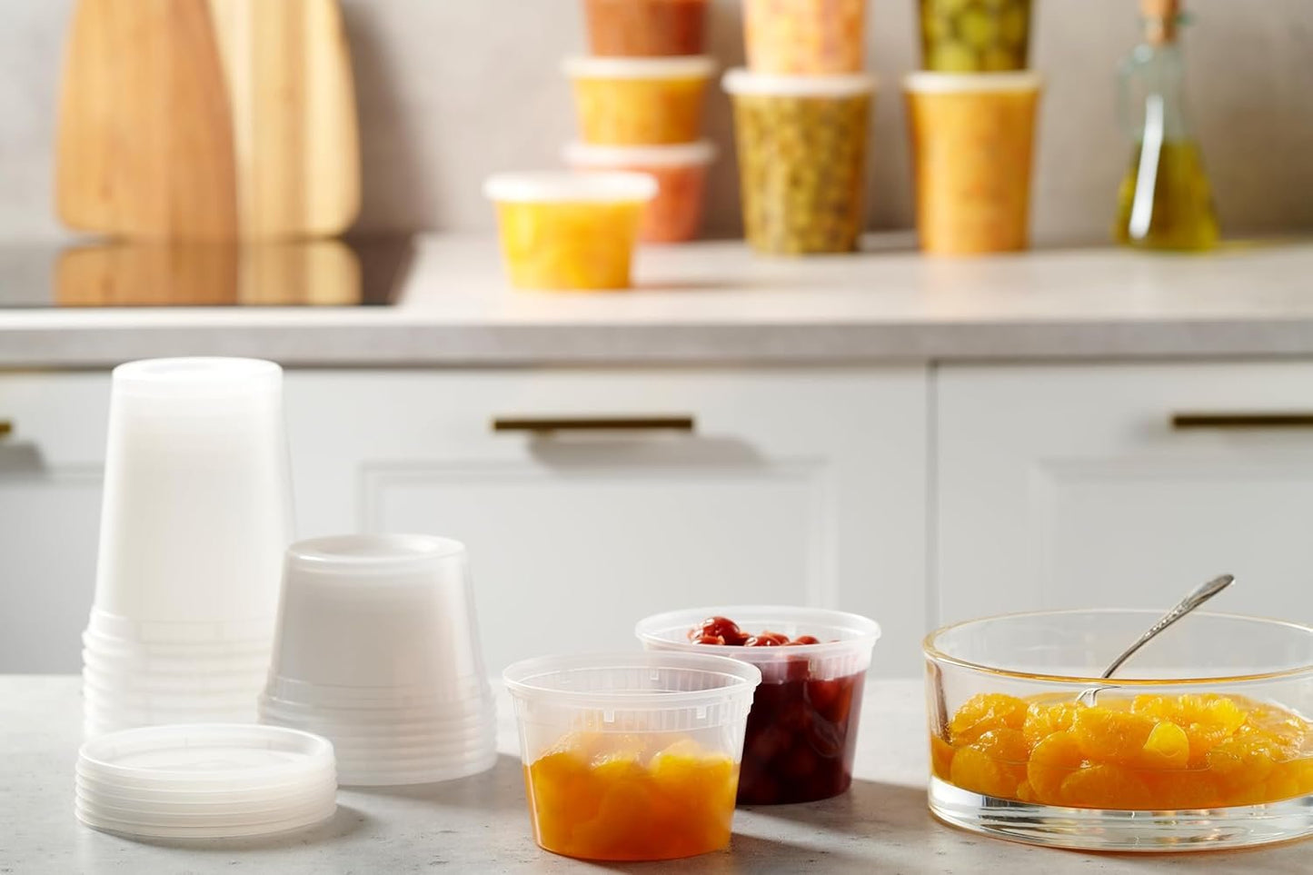 Munfix Deli Food Containers with Lids - (24 Pack) 24-32 Oz Quart Size for Takeout Meal Prep Storage, BPA-Free, Dishwasher, Microwave Safe