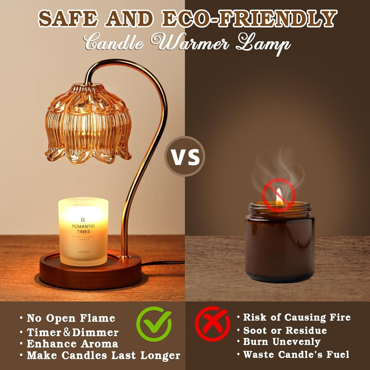 Flower Candle Warmer Lamp with Timer, Dimmable Candle Lamp Warmer, Unique Mothers Day Gifts for her, Birthday Gifts for Mom Her Wife, Anniversary Romantic Gifts Ideas, Vintage Lamp Candle Warmer