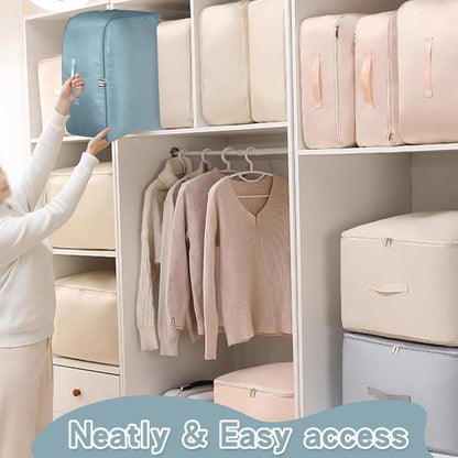 Self-Compression Organizer, Space-Saving Organizer, Compressible Organizer, Storage Bag for Duvets, Blankets and Clothes (Grey, 54 x 42 x 60 cm)