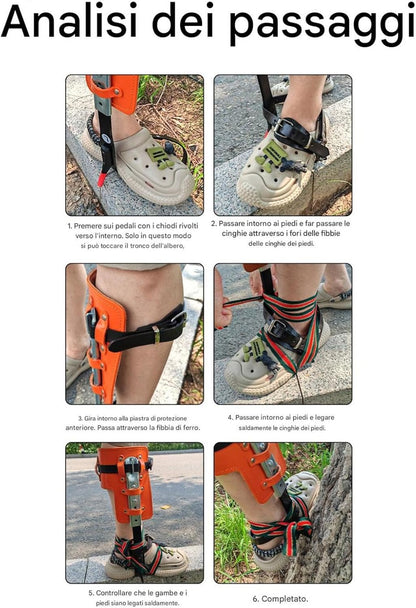 Qzdtue Tree Climbing Gear, Height Adjustable Spikes Kit, High-Strength Climbing Spurs, Workers Safety Accessories, Sturdy Climber Tool For Jungle Survival, Logging, And Outdoor Adventures