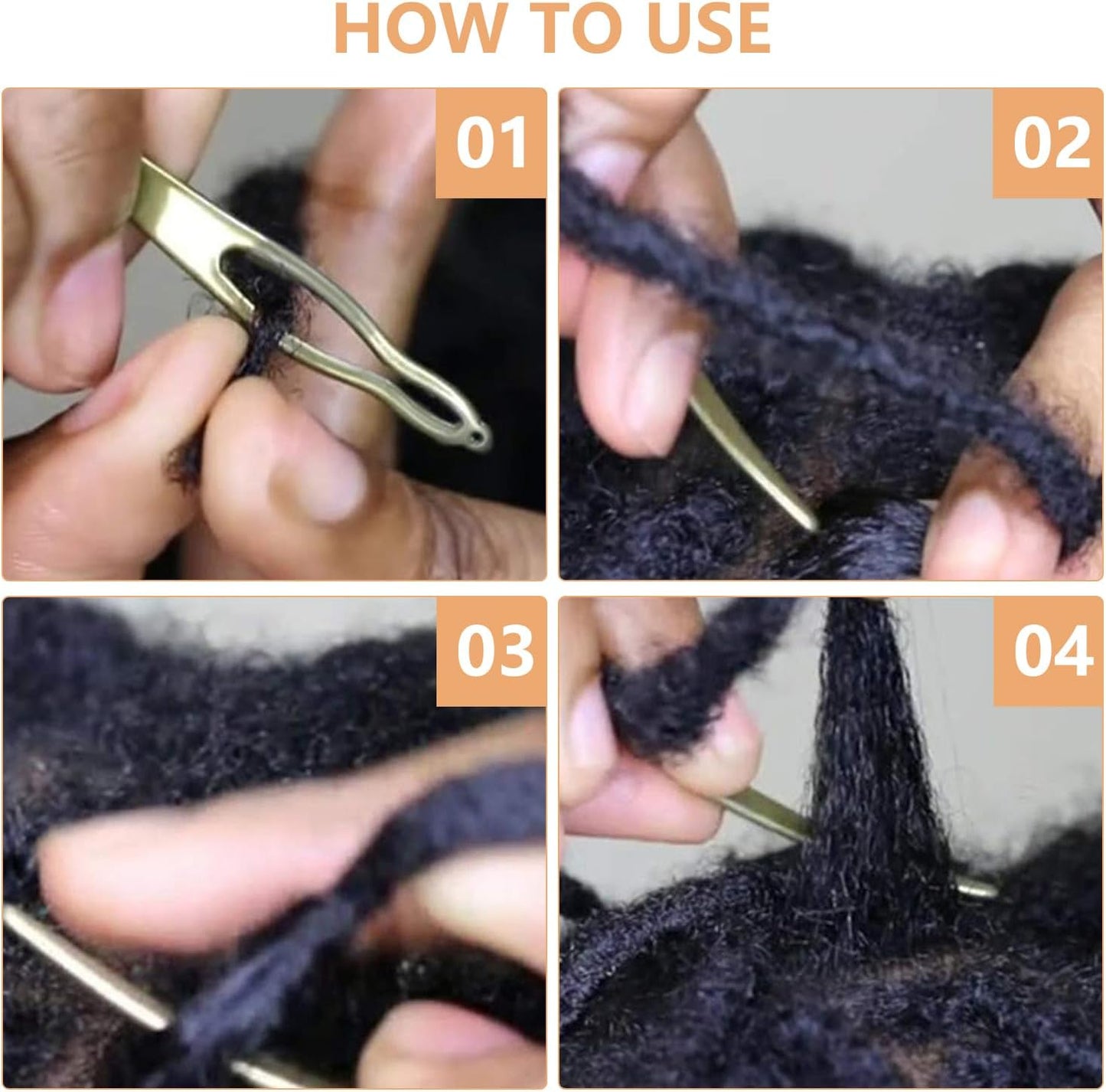 3 Pieces Dreadlock Tool Interlocking Tool, Hair Twist Tool, Hair Interlocking Sisterlocks, Easyloc Needle for Hair, Dreadlocks Maker, Locs Accessories (3 Colors)