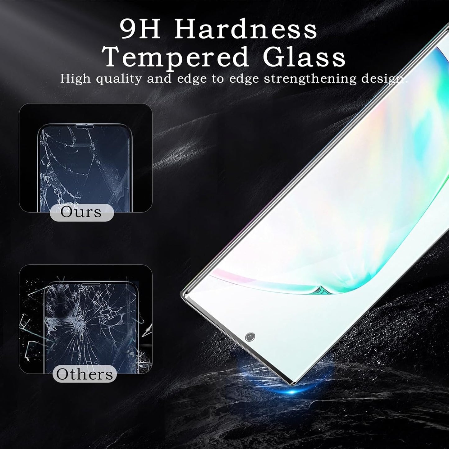 Screen Protector for Samsung Galaxy Note 10 Plus, 3D Tempered Glass Film, Ultra HD 9H Hardness Case Friendly Anti Scratch Bubble Free Ultra Resistant Oil-Resistant Shatter Protection, 2-Pack