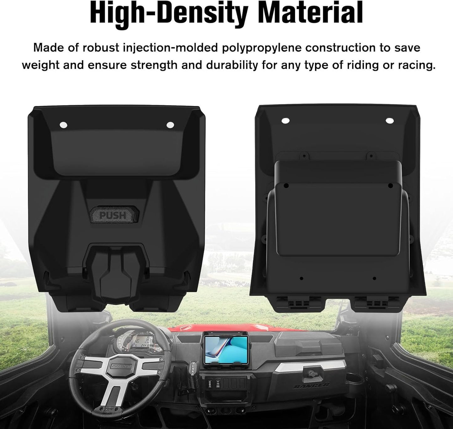 LitMiRaCle Electronic Device Tablet Phone Holder with Storage Box Organizer Tray, Mounts Tablet Mounts GPS Holder for 2018-2023 Polaris Ranger XP 1000 Accessories