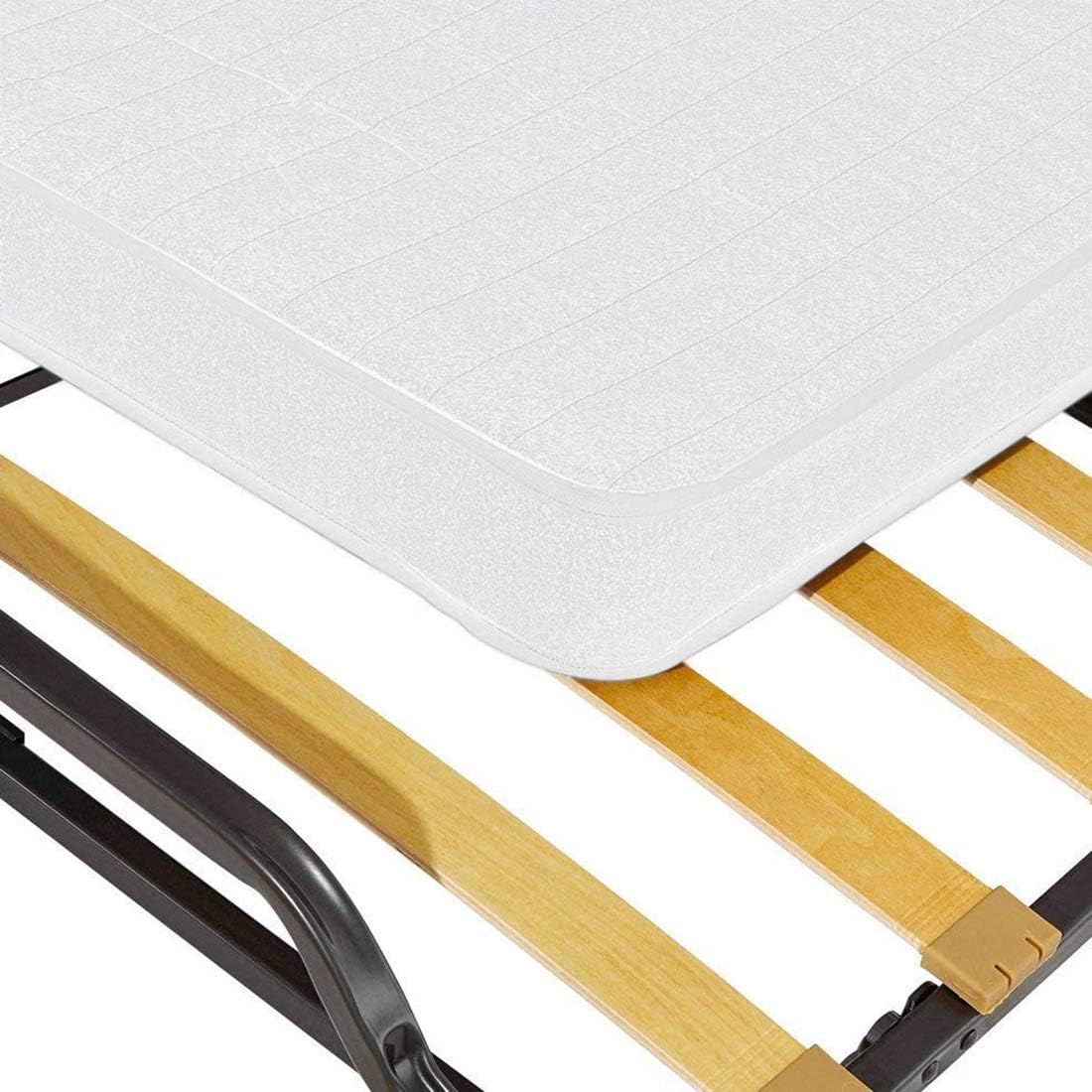 Cortassa | Folding Bed Slatted Bed with Memory Mattress and Dust Cover Included, Durable Structure and 4 Swivel Wheels, 100% Made in Italy
