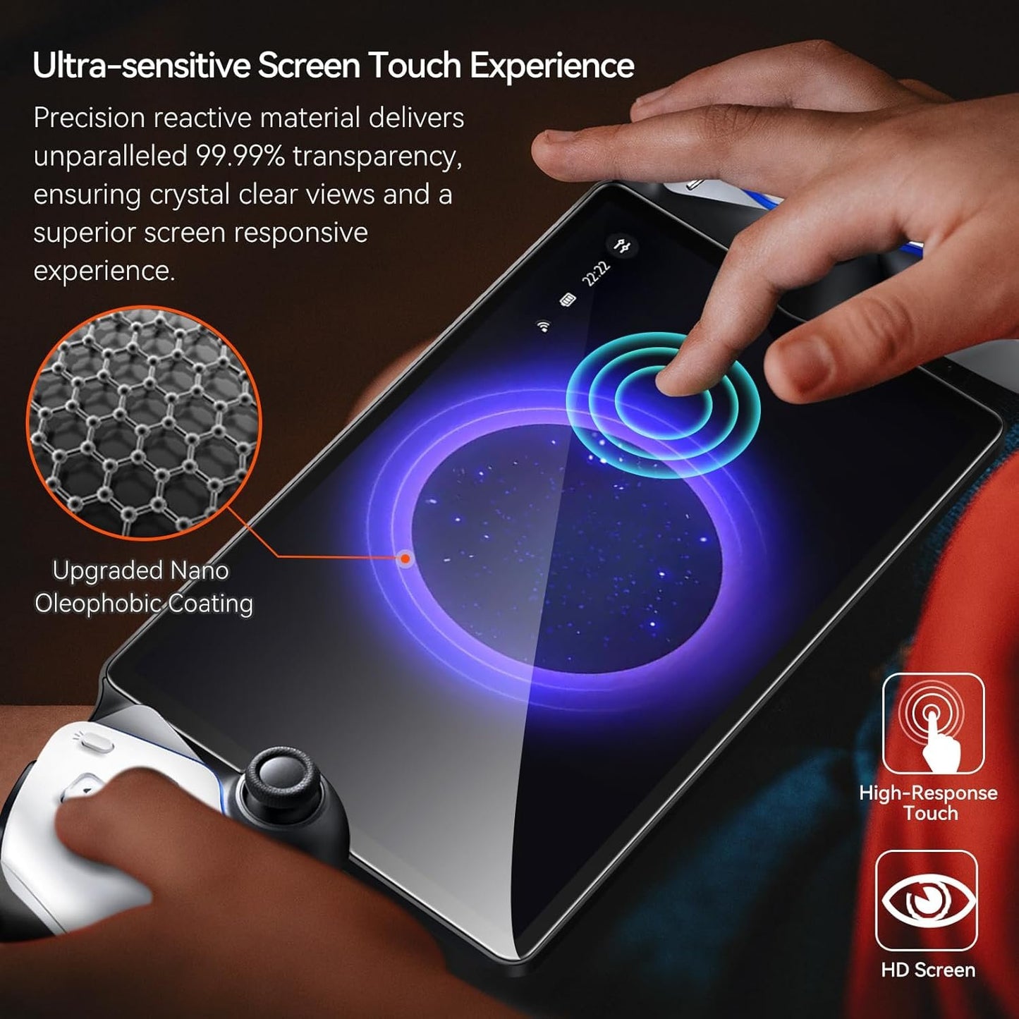 ivoler [2 Pack]Screen Protector Tempered Glass for PlayStation Portal Remote Player Handheld 8 inch 2023, Transparent HD Clear Anti-Scratch Screen Protector for PlayStation Portal PS5 Handheld