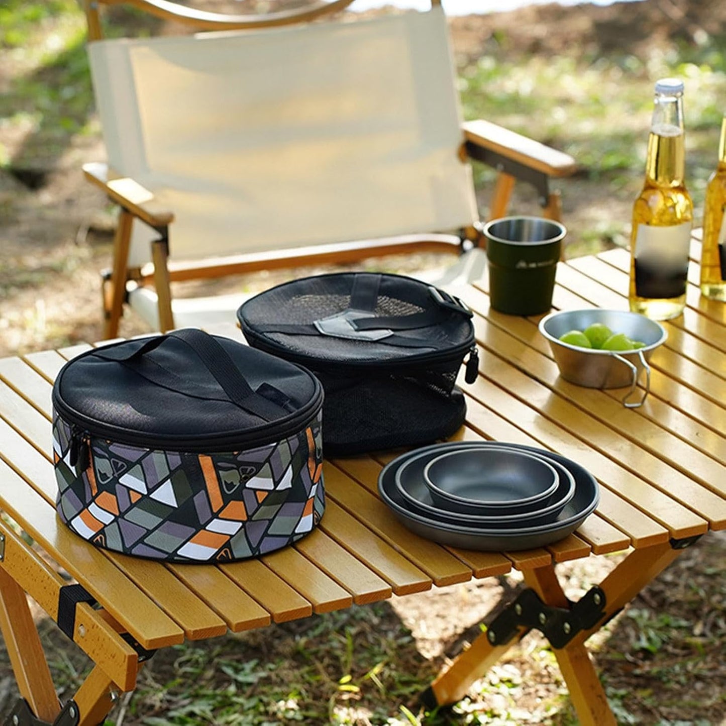 Camping Cutlery Storage Bag, Travel Cooking Utensils Organizer, Portable Cooking Storage Bag, Outdoor Kitchen Cookware Bag, Camping Utensil Organizer, Cooking Gear Bag,