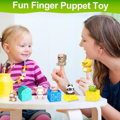 Learning Toy for Toddlers 1 2 3 Year Old, 10 Farm Animal Toys & 10 Barns, Counting, Matching & Sorting Montessori Educational Sensory Toys, Christmas Birthday Baby Boy Girl 1-3