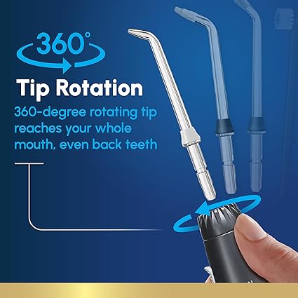 Waterpik Aquarius Water Flosser For Teeth Cleaning, Gums, Braces, Dental Care, Electric Power With 10 Settings, 7 Tips For Multiple Users And Needs, ADA Accepted, Black WP-662, Packaging May Vary