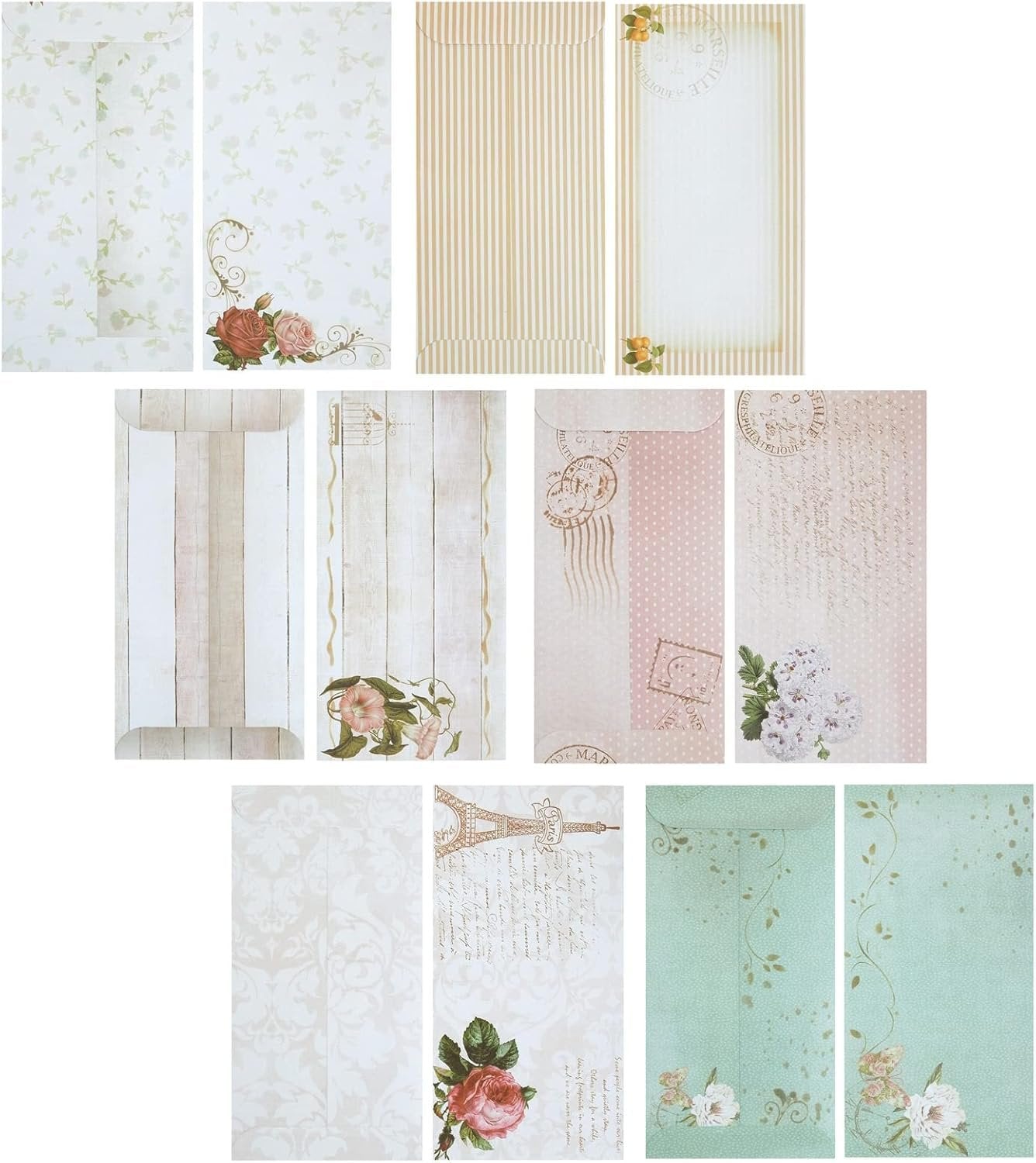 Floral Vintage Stationery Letter Paper and Envelopes Set (90 Pieces)