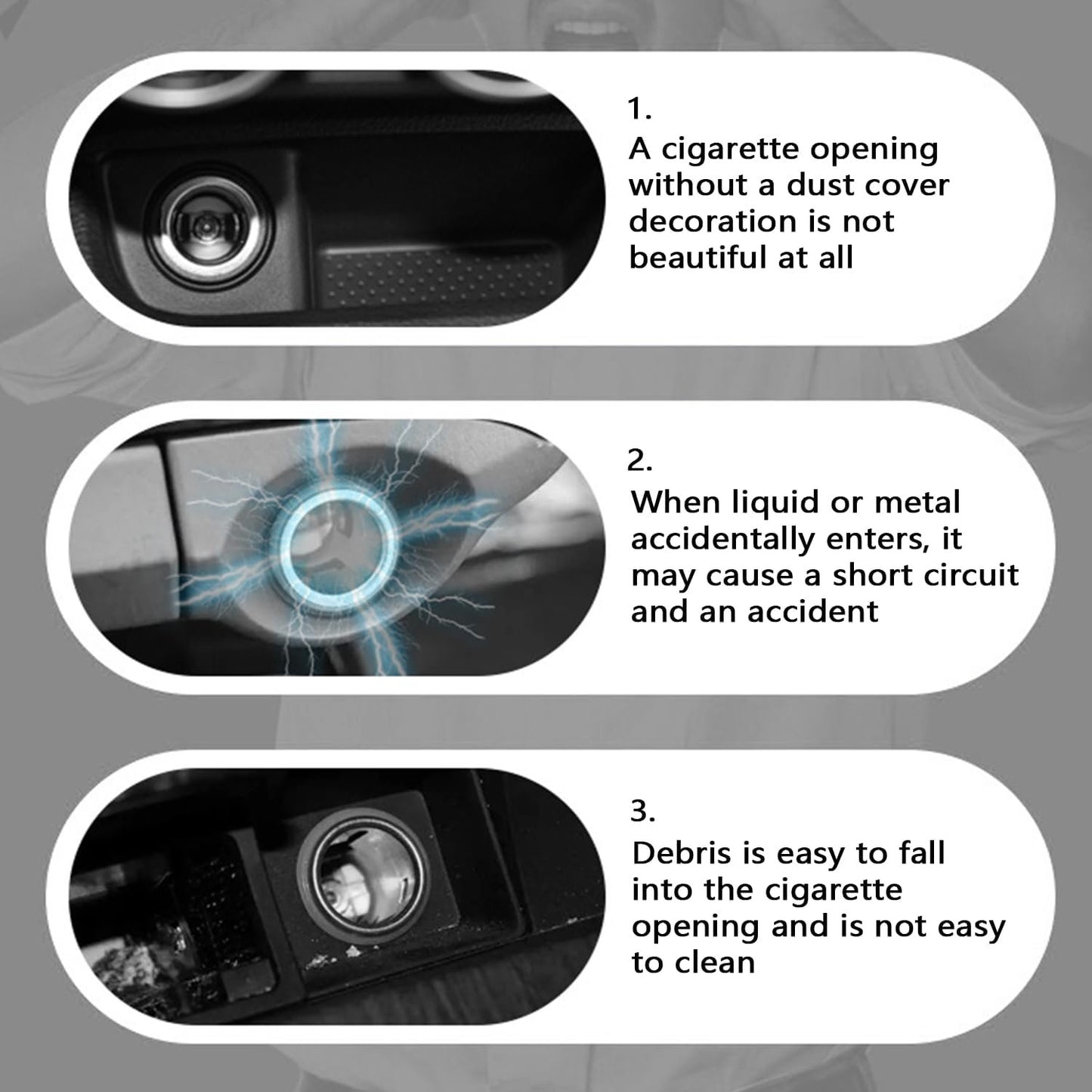 Dustproof Car Cigarette Lighter Cover Cap,Cool Car Decor Aluminum Eject Button Cigarette Lighter Cap,Universal Cigarette Lighter Plug Cover Car Accessories Interior for Men Women (Fire)