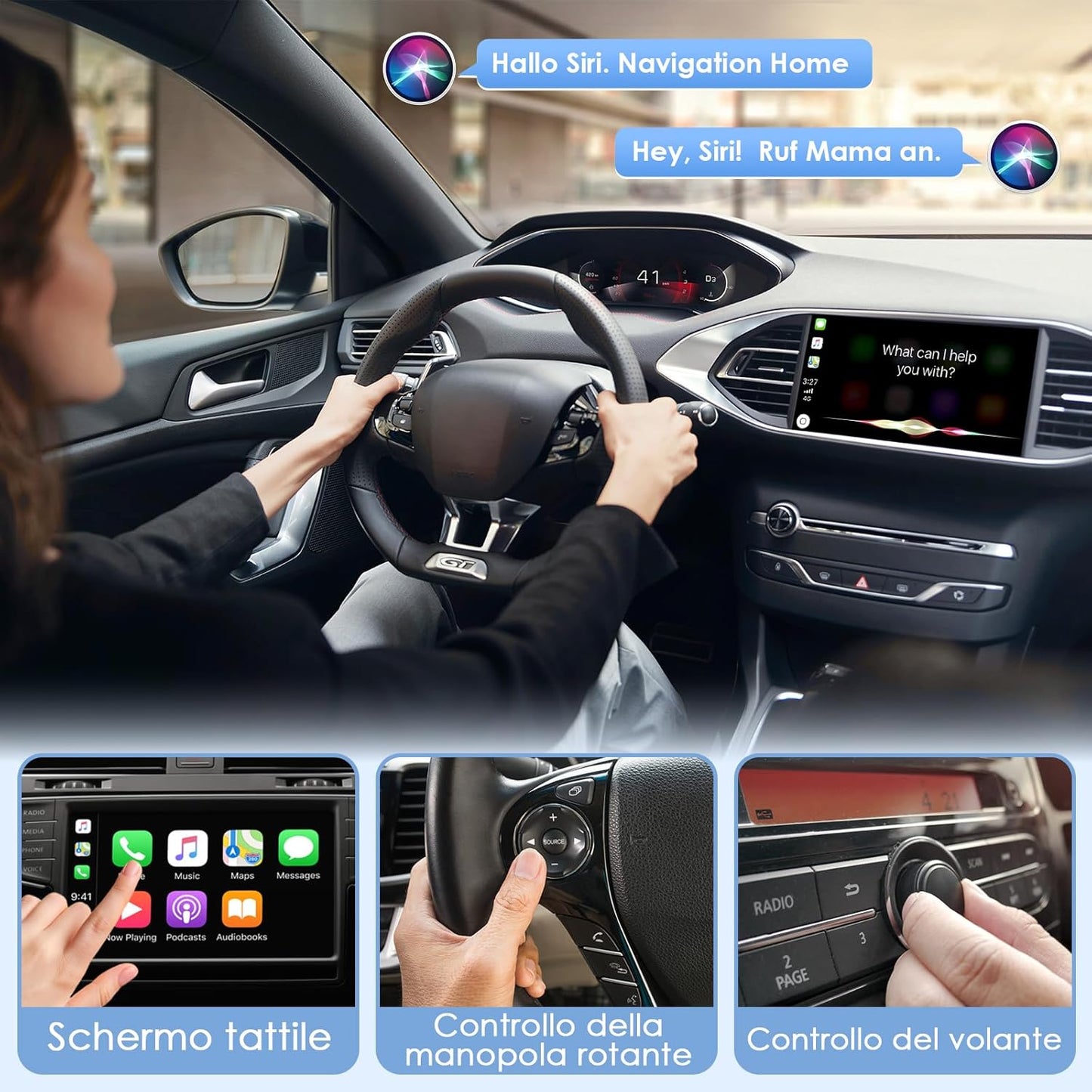 CarPlay Wireless Adapter 2025 Upgrade, Wired to Wireless Converter, Plug & Play USB C/A, Compatible with iPhone iOS 10+ and Cars with CarPlay