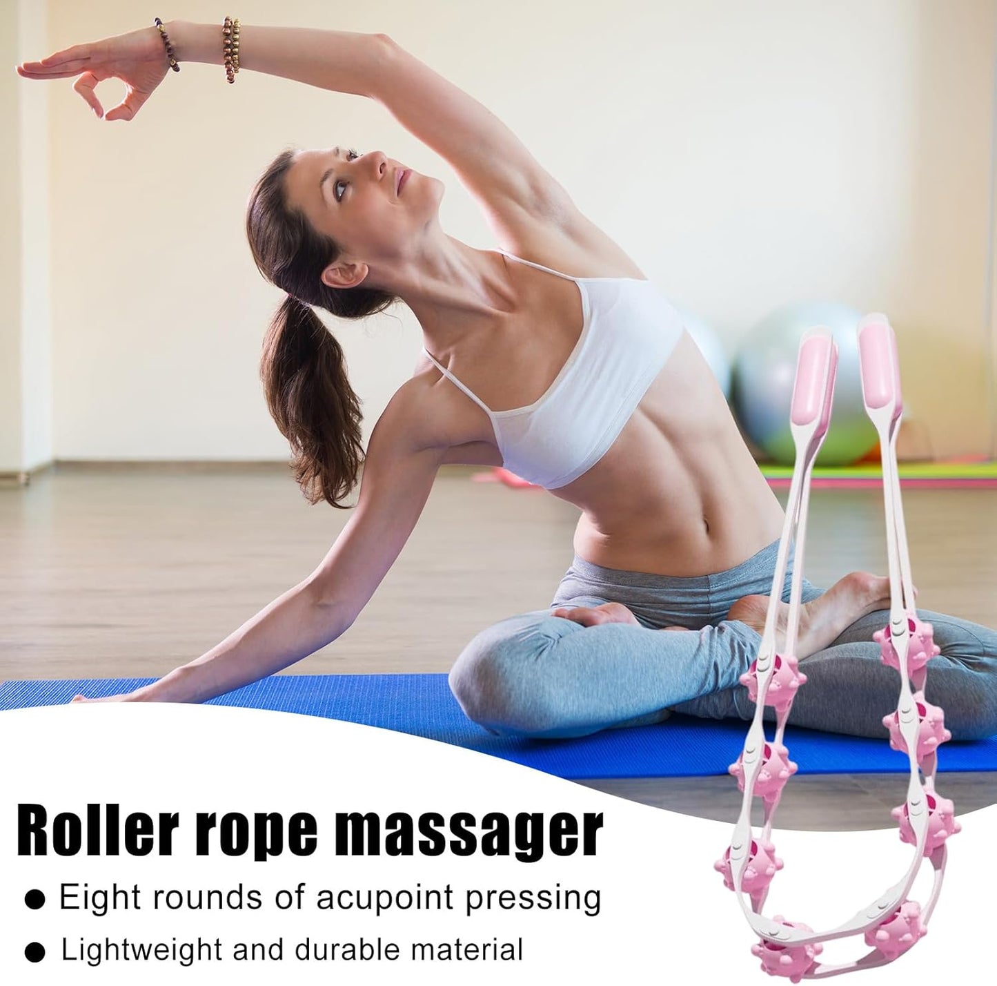 Rullo manuale per massaggio completo del corpo e fitness, strumento portatile per tonificare i muscoli di gambe, pancia, collo, spalle, attrezzi per yoga ed esercizi per ridurre il grasso