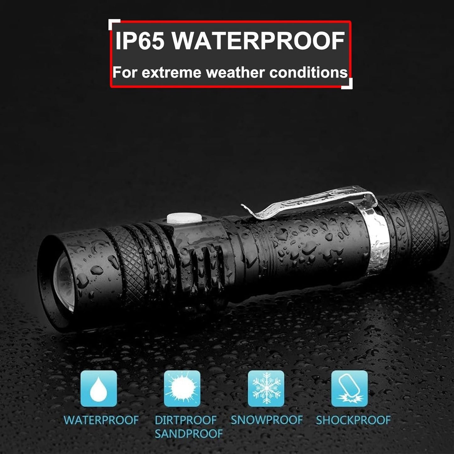 Flashlight Rechargeable, TIMTOME Led Flashlights High Lumens Flash Light, Mini Size Powerful Flashlight 4 Modes Super Bright Flashlight Lampe de Poche for Outdoor Camping Hiking Home Dog Walking (2)