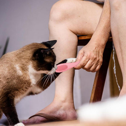 Cat Chin Brush | Pet Chin Scrubber | Pet Hygiene Scrubber | Pet Brush | Soft Silicone Grooming Chin Scrubber | Non Slip Multifunctional Finger Pet Supplies Cleaning Brush for Pet Cats Dogs