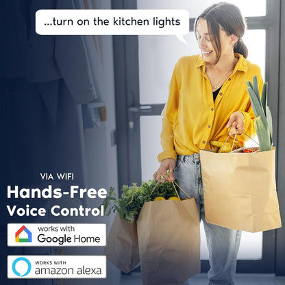 LUXRITE 4 Inch Square Smart LED Recessed Lighting, RGBW Color Changing, WiFi App Control, Voice Control with Alexa and Google Home, No Hub Required, 10.5W 700LM, CRI 90, IC Rated, Wet Rated (4 Pack)