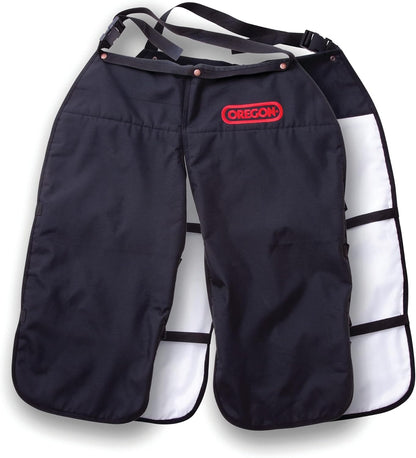 Oregon Chaps Protective Chainsaw Apron, Saw Safety Pants, Protection Covers for Cutting and Logging, 8 Layers Lightweight Material, Breathable Adjustable Accessories, One Size Fits All, Black (563979)