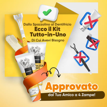 3 Heads Dog Toothbrush + Finger Brush + 2 Toothpaste for Dogs, Cleaning Kit for Dogs, Toothbrush and Toothpaste for Dogs, Anti-artartar Dog Toothbrush, Dog Toothbrush for Fresh Breath