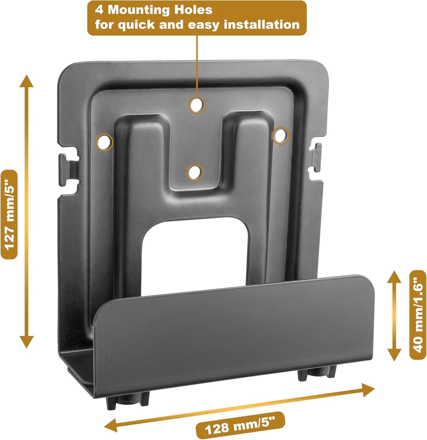 RICOO IP-TV Set Top Box Wall-Mount Z0602 Small Device Bracket for Smart-TV Streaming Holder Compatible Internet Television Media Player Support Black