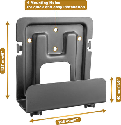 RICOO IP-TV Set Top Box Wall-Mount Z0602 Small Device Bracket for Smart-TV Streaming Holder Compatible Internet Television Media Player Support Black