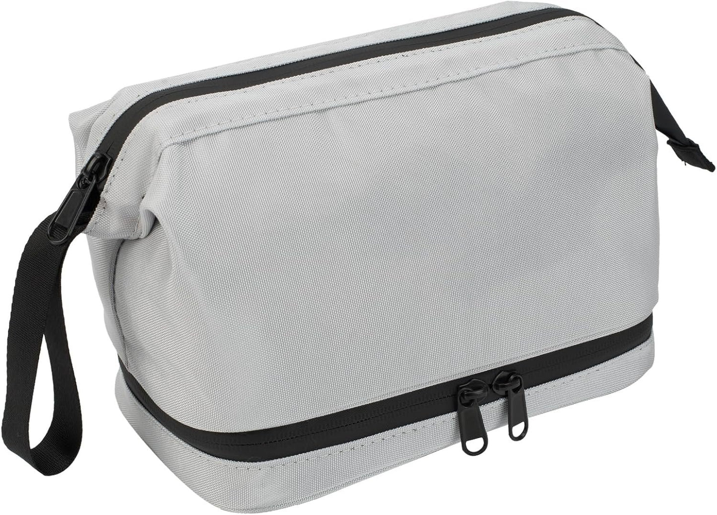 Toiletry Bag, Waterproof Cosmetic Bag for Men and Women, Large Double Space Travel Organizer for Accessories, Shaving Dopp Kit（Grey）