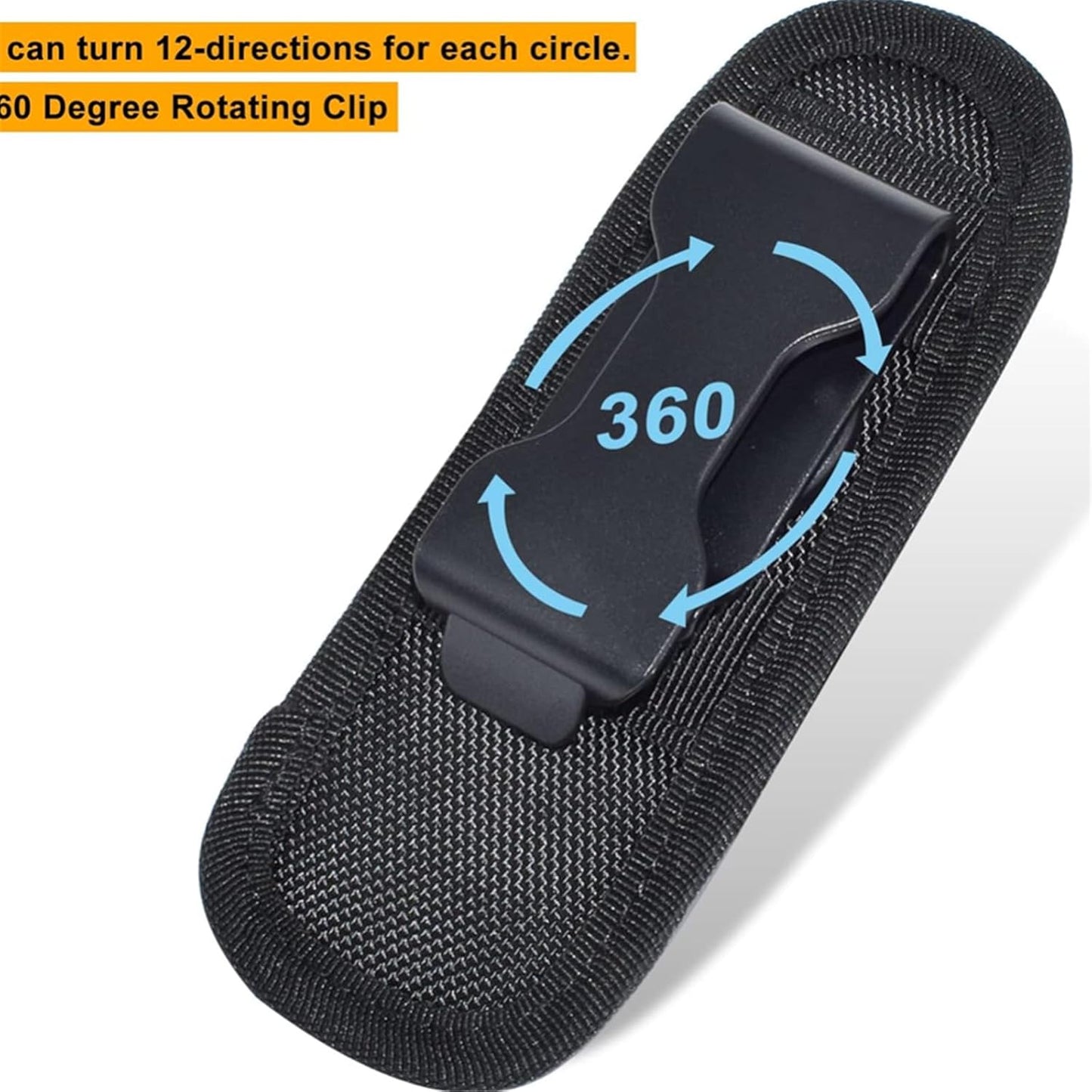 CHGEO Tactical Flashlight Pouch Holster: 360° Rotatable Holder with Carabiner Reel Clip - A Must-Have for Outdoor Camping, Hiking, and Tactical Gear
