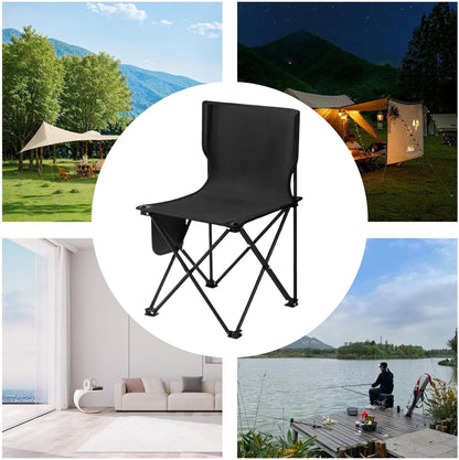 Folding Chair, Fishing Seat for Adults, Portable Camping Gear, Travel Beach Picnic Chair, 286 LBS Support, 14.57x14.57x22.83 Inches Includes Storage Bag, Ideal for Outdoor Events