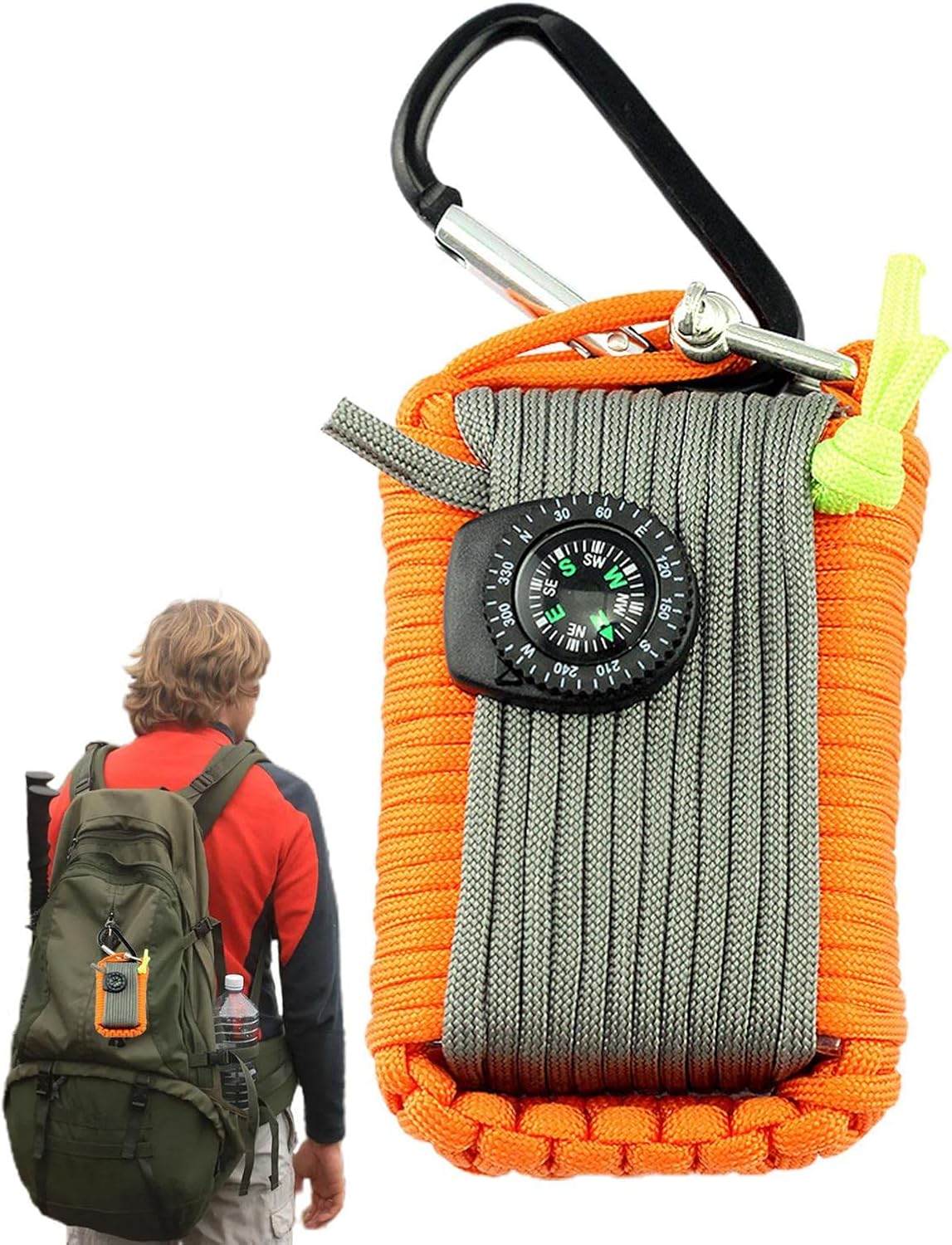 Camp Survival Kit | Survival Gear Equipment Tools - Hunting Fishing includes Saw, Paracord, Pin, Return Pin, Hiking Buckle Etc Shwing