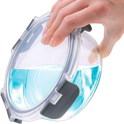 Igluu Meal Prep - Set of 3 Stackable Glass Round Containers - Lunch Box for Food Storage, Freezer, Microwave & Oven - Dishwasher-Safe, BPA-Free - Airtight SnapLock Lids (Different Sizes)