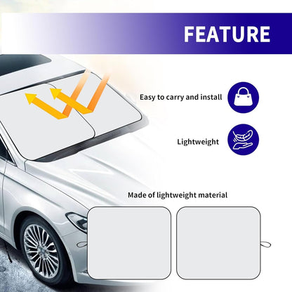 2PCS Square Sun Shade for Car Windshield,Foldable Car Windshield Sun Shade for Blocking Sunlight Exposure,Universal Car Sun Shade Windshield Interior Accessories for Truck,SUV (2PCS Square-S)