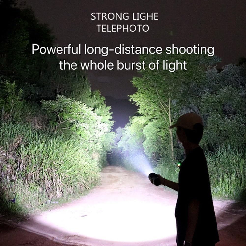 Three-Eyed Monster Mini Flashlight, Three-Eyed Monster Mini Flash Super Power Flashlight, Strong Light Portable Rechargeable Flashlight, Waterproof Tactical Torch with 5 Light Modes (Silver)