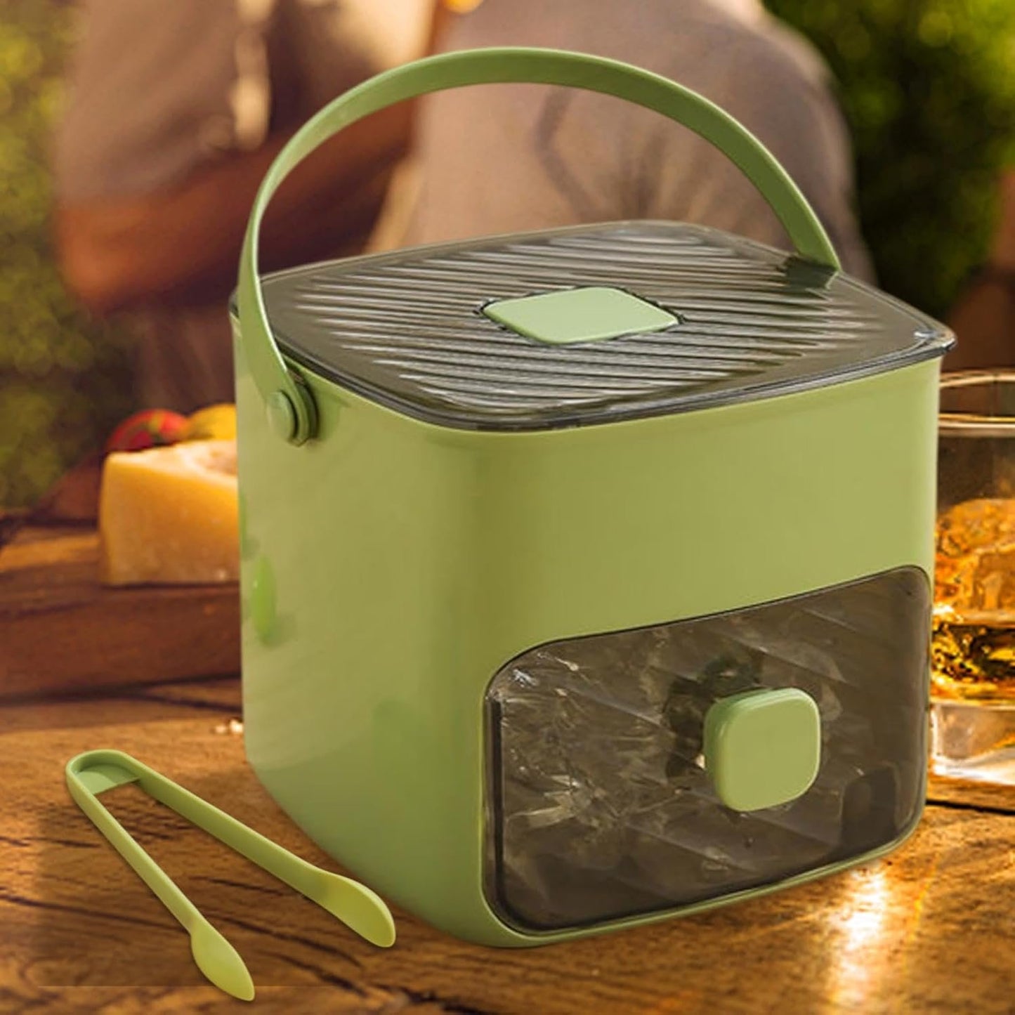Cubi di ghiaccio vassoio con coperchio, vassoio cubi di ghiaccio | Secchio per ghiaccio a doppio strato di grande capacità - Utensili da cucina multifunzionale e gadget, refrigeratori da