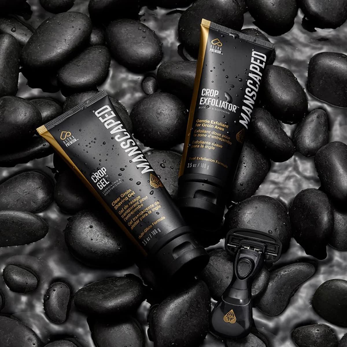 MANSCAPED® The Ultra Smooth Package, Male Hygiene Shaving Bundle, Includes The Crop Shaver® Groin Razor with Replacement Blades, Crop Gel® Ball Shaving Gel, and Crop Exfoliator® Ball Exfoliator