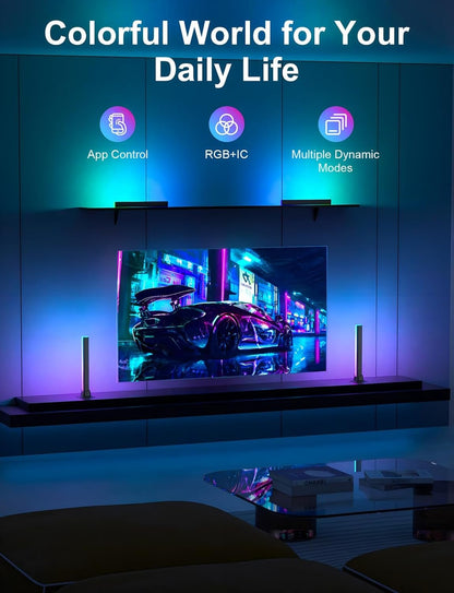 RGB Light Bar, LED Light Bar, APP Control USB Powered, Color Changing TV Backlight Music Sync Ambient Lighting for Room PC Monitor Gaming Party Desk