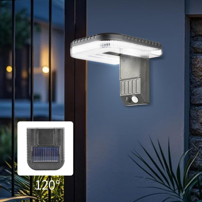 Solar Outdoor Wall Lights, Exterior Waterproof LED Lamp, 4.92 x 4.72 inches Smart Motion Sensor Brightness for Patio, Yard, Pathway, Backyard, Garage Lighting Material ABS PC